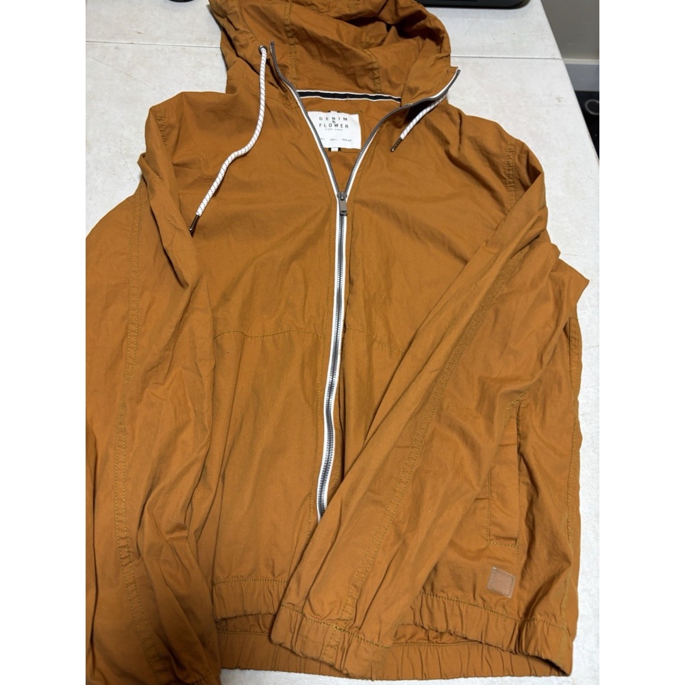 DENIM‎ & FLOWER Ricky Singh Russet Cotton Zip Front Hooded Jacket Large